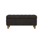 HomePop Button Tufted Top Storage Bench with Wood Legs