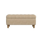 HomePop Button Tufted Top Storage Bench with Wood Legs