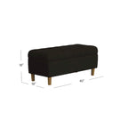 HomePop Button Tufted Top Storage Bench with Wood Legs