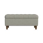 HomePop Button Tufted Top Storage Bench with Wood Legs