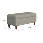 HomePop Button Tufted Top Storage Bench with Wood Legs