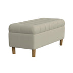 HomePop Button Tufted Top Storage Bench with Wood Legs