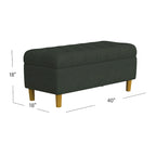 HomePop Button Tufted Top Storage Bench with Wood Legs