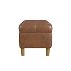 HomePop Button Tufted Top Storage Bench with Wood Legs