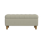 HomePop Button Tufted Top Storage Bench with Wood Legs