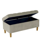 HomePop Button Tufted Top Storage Bench with Wood Legs
