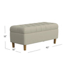HomePop Button Tufted Top Storage Bench with Wood Legs