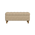 HomePop Button Tufted Top Storage Bench with Wood Legs