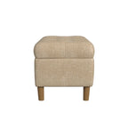 HomePop Button Tufted Top Storage Bench with Wood Legs