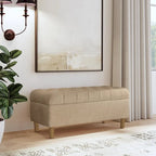 HomePop Button Tufted Top Storage Bench with Wood Legs