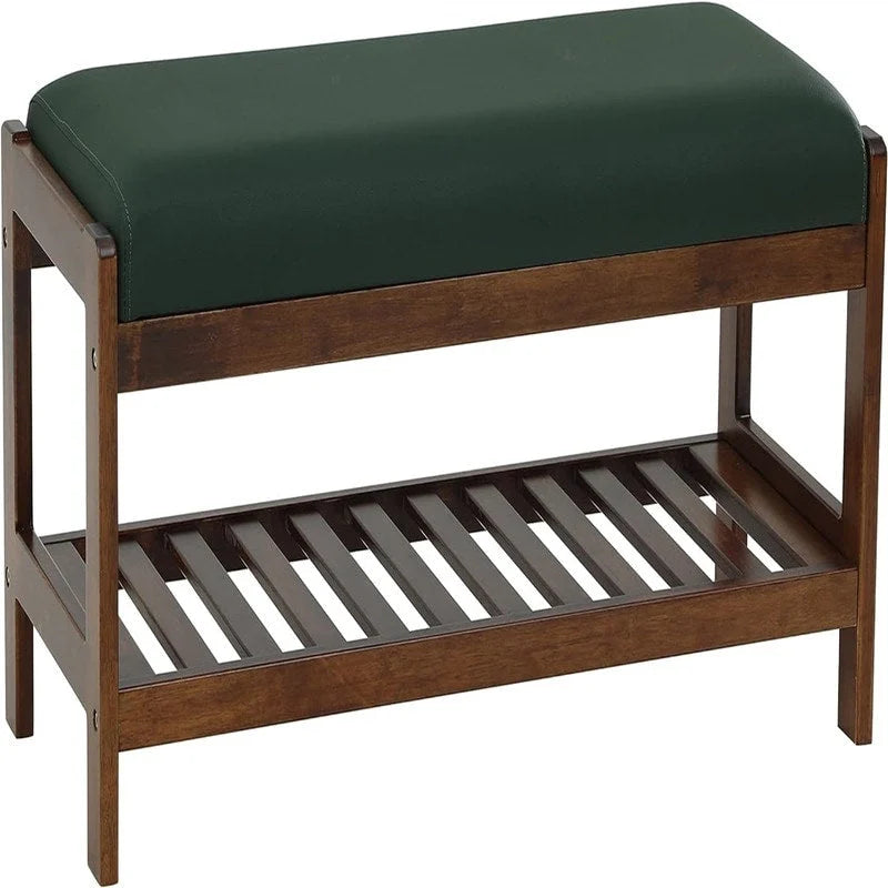 Wood Shoe Bench - 13.4 D x 32.9 W x 15.8 H