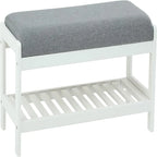 Wood Shoe Bench - 13.4 D x 32.9 W x 15.8 H