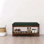 Wood Shoe Bench - 13.4 D x 32.9 W x 15.8 H