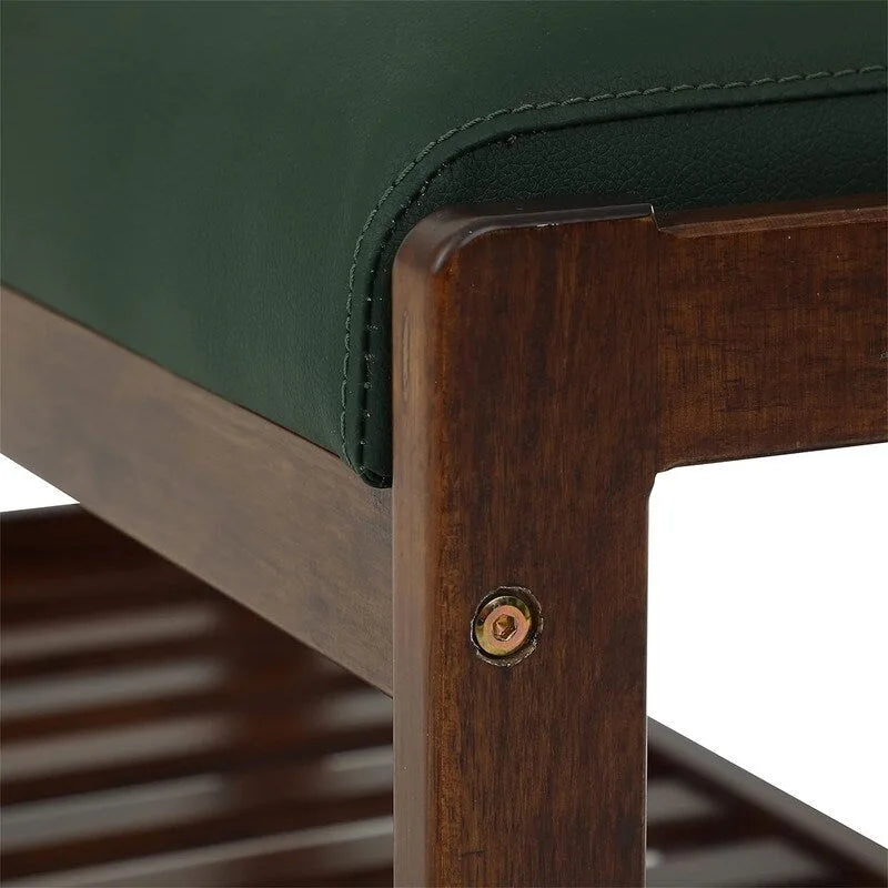 Wood Shoe Bench - 13.4 D x 32.9 W x 15.8 H