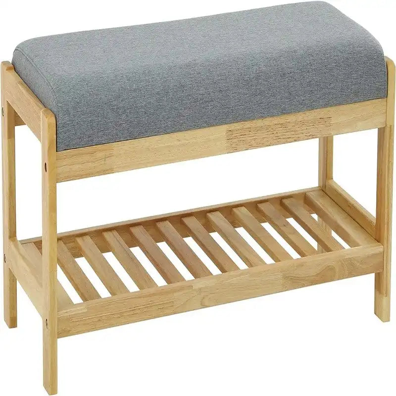 Wood Shoe Bench - 13.4 D x 32.9 W x 15.8 H