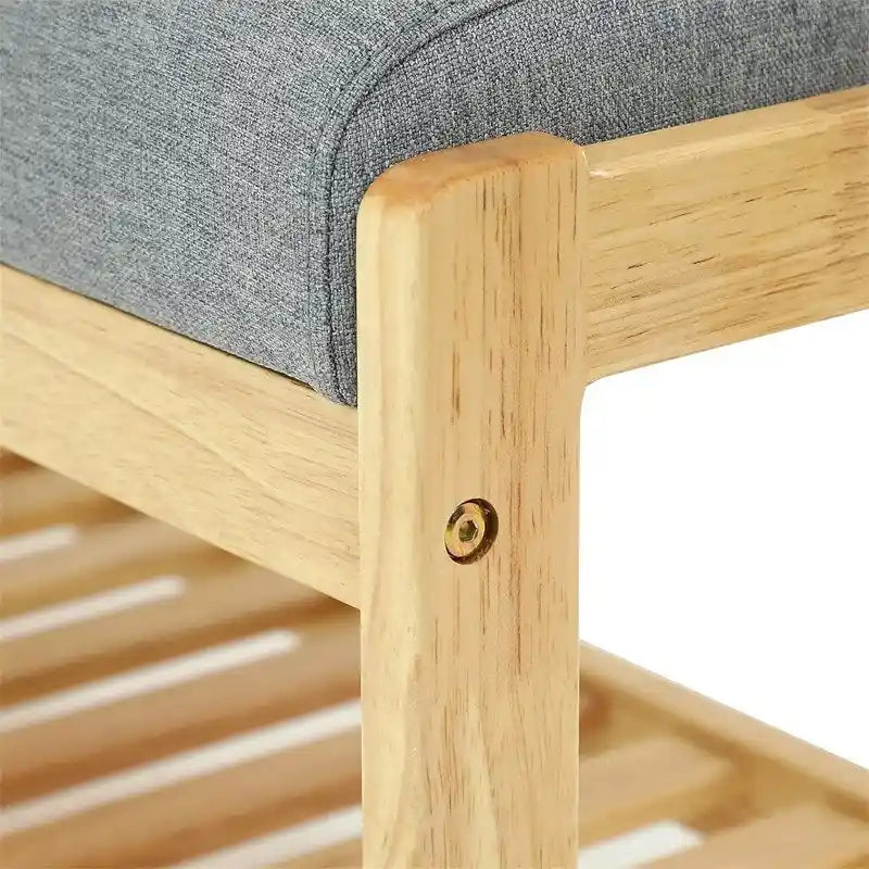 Wood Shoe Bench - 13.4 D x 32.9 W x 15.8 H