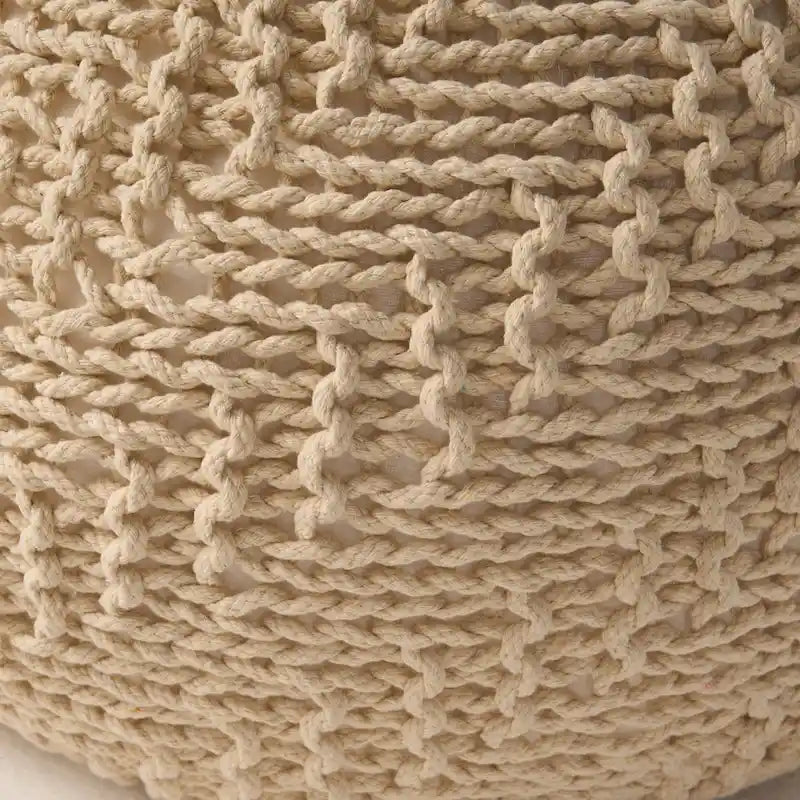 Barwick Indoor And Outdoor Knitted Round Pouf by Christopher Knight Home