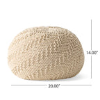 Barwick Indoor And Outdoor Knitted Round Pouf by Christopher Knight Home