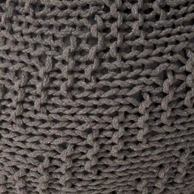 Barwick Indoor And Outdoor Knitted Round Pouf by Christopher Knight Home