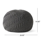 Barwick Indoor And Outdoor Knitted Round Pouf by Christopher Knight Home