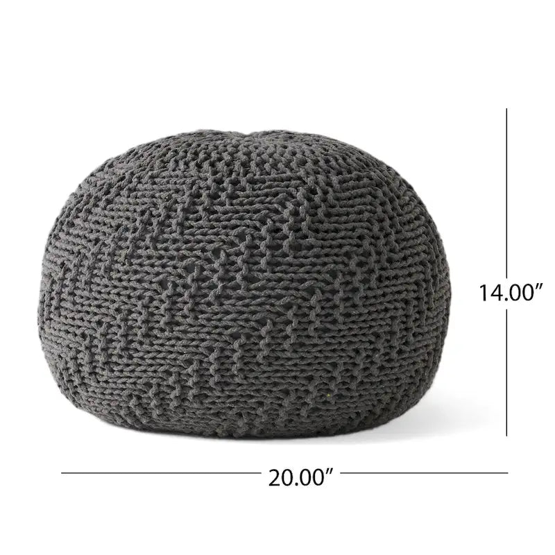 Barwick Indoor And Outdoor Knitted Round Pouf by Christopher Knight Home