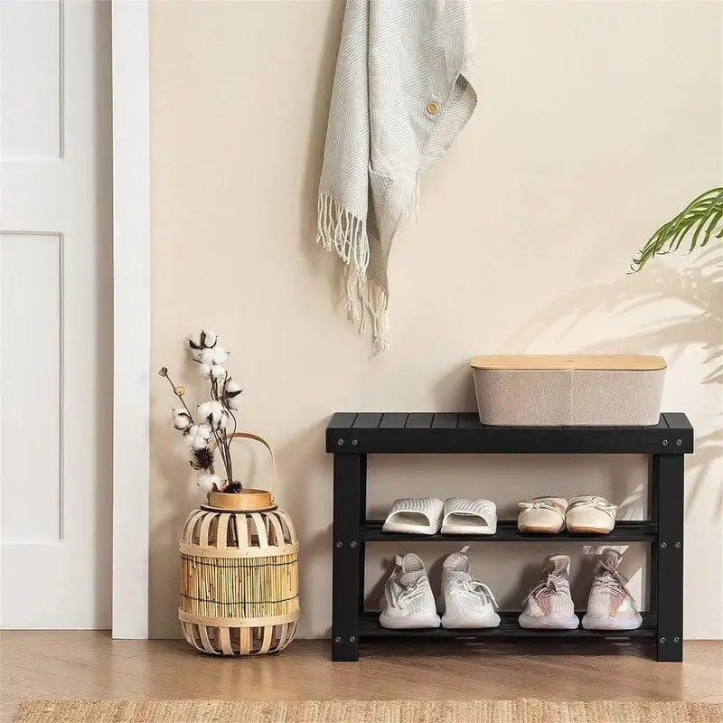 3-Tier Shoe Rack Bench - 11 D x 27.6 W x 17.7 H