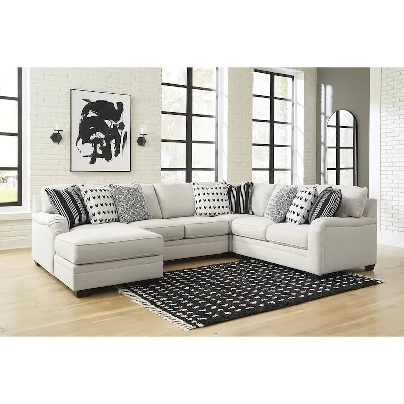 Signature Design by Ashley Huntsworth Dove Gray 4-Piece Sectional with Chaise - 128 W x 99 D x 38 H