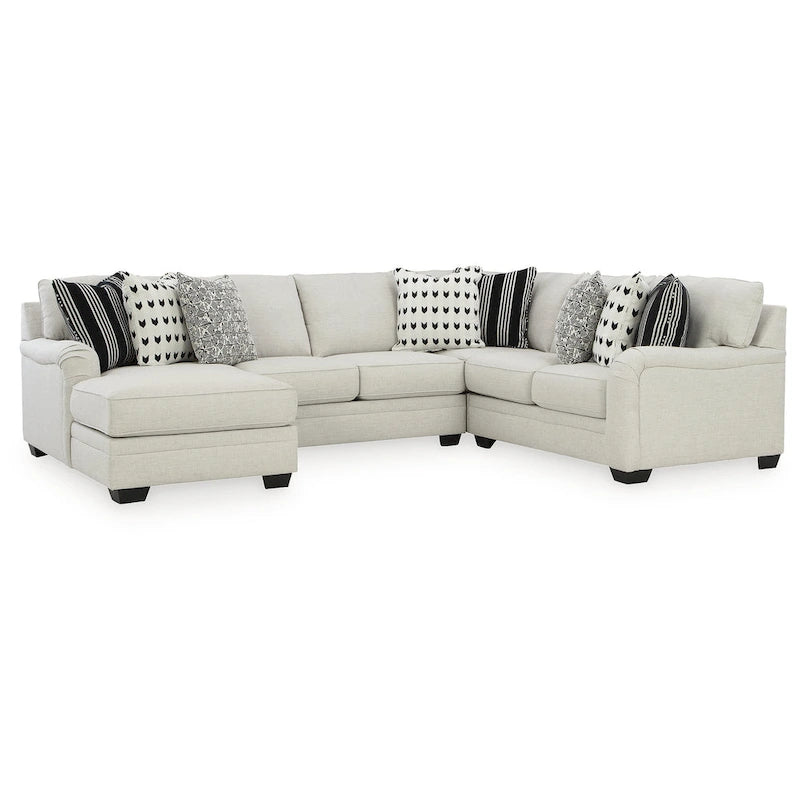 Signature Design by Ashley Huntsworth Dove Gray 4-Piece Sectional with Chaise - 128 W x 99 D x 38 H