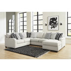 Signature Design by Ashley Huntsworth Dove Gray 4-Piece Sectional with Chaise - 128 W x 99 D x 38 H