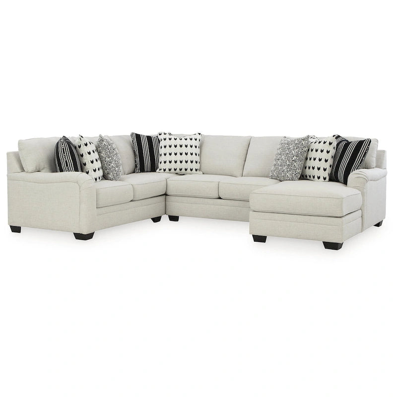 Signature Design by Ashley Huntsworth Dove Gray 4-Piece Sectional with Chaise - 128 W x 99 D x 38 H