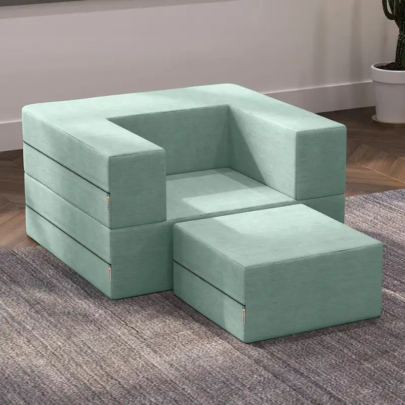Jaxx Zipline Convertible Sleeper Chair and Ottoman/ Twin-size Bed