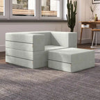 Jaxx Zipline Convertible Sleeper Chair and Ottoman/ Twin-size Bed