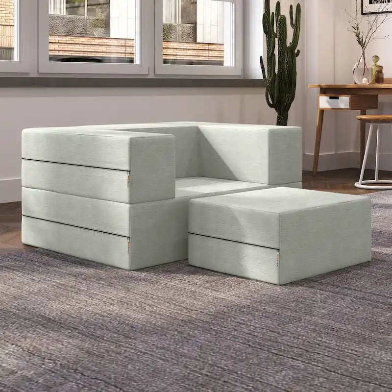 Jaxx Zipline Convertible Sleeper Chair and Ottoman/ Twin-size Bed
