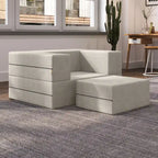 Jaxx Zipline Convertible Sleeper Chair and Ottoman/ Twin-size Bed