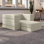 Jaxx Zipline Convertible Sleeper Chair and Ottoman/ Twin-size Bed