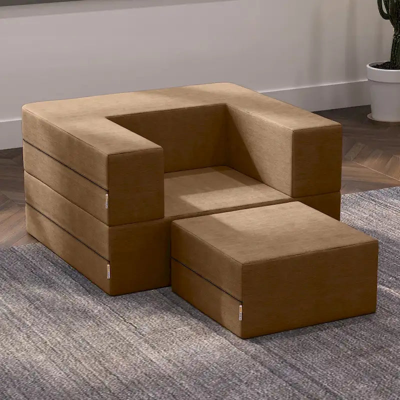 Jaxx Zipline Convertible Sleeper Chair and Ottoman/ Twin-size Bed
