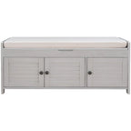 3-drawer Wooden Storage Bench with Cushion
