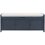 3-drawer Wooden Storage Bench with Cushion