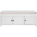 3-drawer Wooden Storage Bench with Cushion