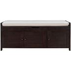 3-drawer Wooden Storage Bench with Cushion
