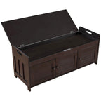 3-drawer Wooden Storage Bench with Cushion