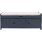 3-drawer Wooden Storage Bench with Cushion