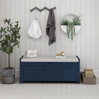 3-drawer Wooden Storage Bench with Cushion
