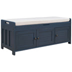 3-drawer Wooden Storage Bench with Cushion