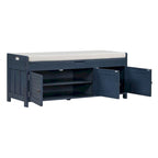 3-drawer Wooden Storage Bench with Cushion