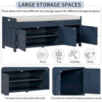 3-drawer Wooden Storage Bench with Cushion