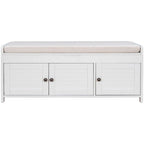 3-drawer Wooden Storage Bench with Cushion