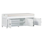 3-drawer Wooden Storage Bench with Cushion