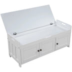 3-drawer Wooden Storage Bench with Cushion