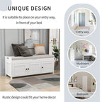 3-drawer Wooden Storage Bench with Cushion